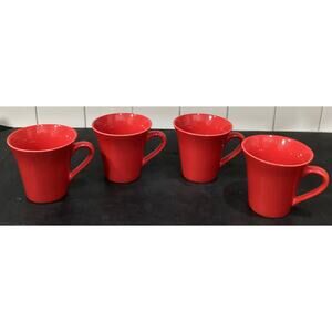 10 Strawberry Street Red Tea Coffee 10 Oz Mug Cup SET ( 2) Round Bottom